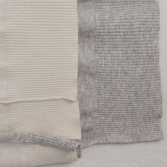 CIRANA SWEATER Grunge Drapey Longer Back Cream Gray HI LO Hem - Picture 12 of 16